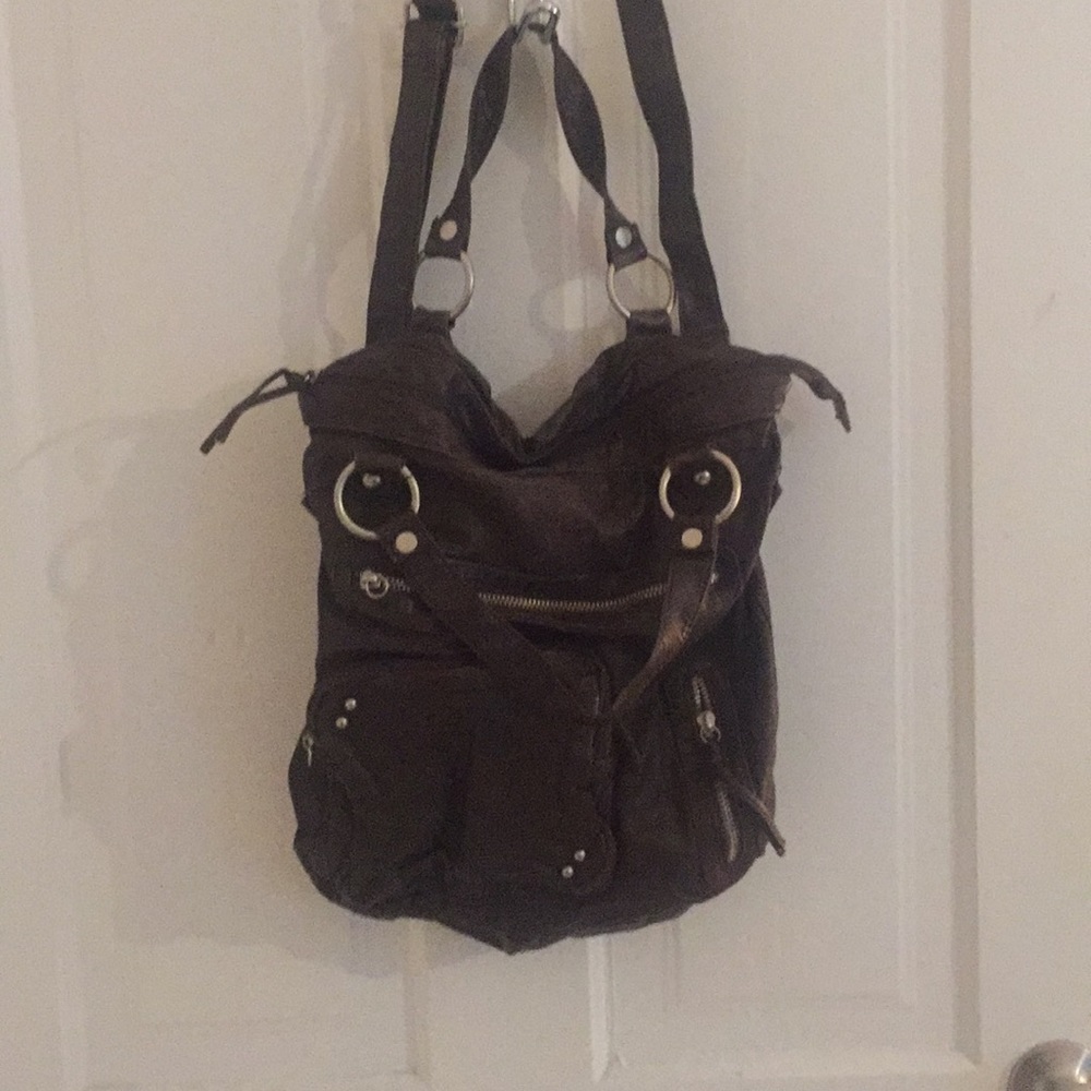 Dark brown leather bag
